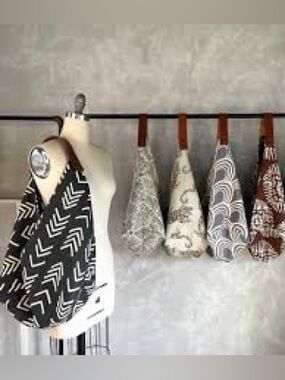 Treehouse Designs Rumi Bag - NWT - cream/black with mustard lining